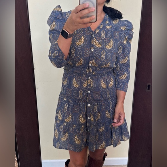 Bindu size medium blue short shirt shirt dress. - Picture 6 of 9